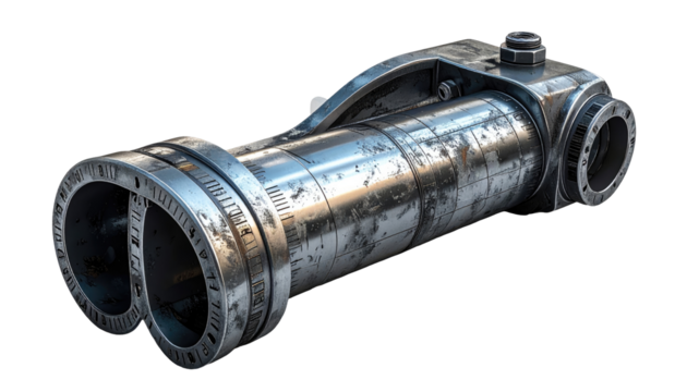 Industrial metal component with intricate details