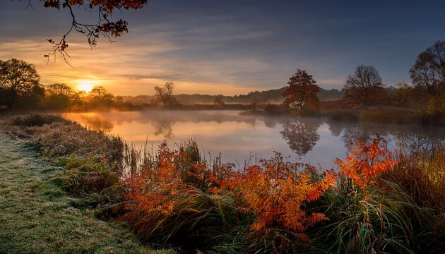 Autumn Dawn On A Berkshire Pond