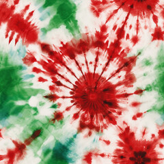 Red White Green Tie Dye Digital Paper Background