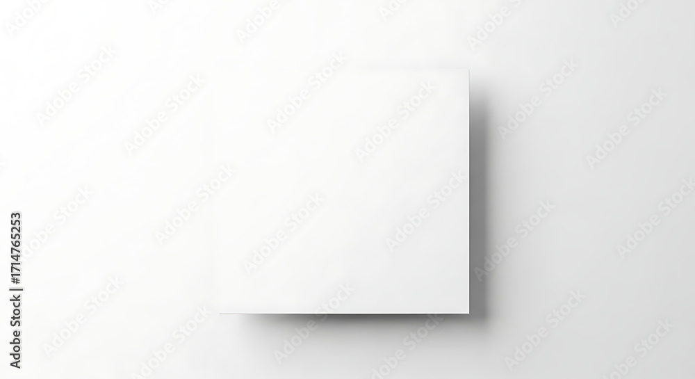 Poster clean white rectangular object casting a soft shadow on a bright surface