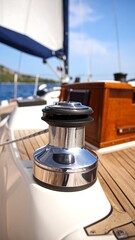 Sailboat winch close-up