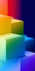Obraz premium Colorful Abstract Cubes on a Dark Background