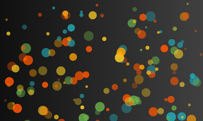 Vibrant Bokeh Circles on Dark Gray Gradient Background