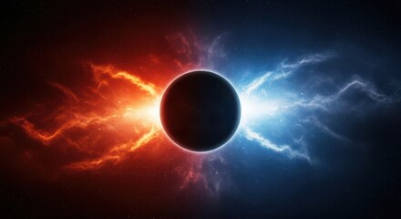 Obraz premium Cosmic Collision of Opposing Forces