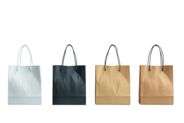 Creative designs of shopping bags isolated on transparent background