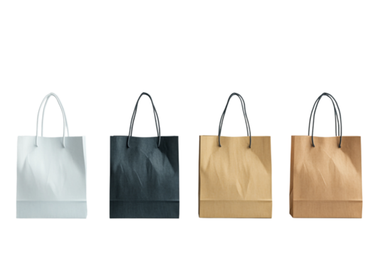Creative designs of shopping bags isolated on transparent background
