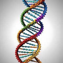 DNA double helix, a complex molecule that carries genetic information.
