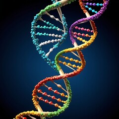 DNA double helix, a complex molecule that carries genetic information.