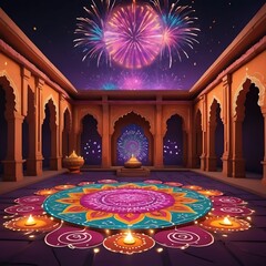 A futuristic Diwali-themed virtual reality experience