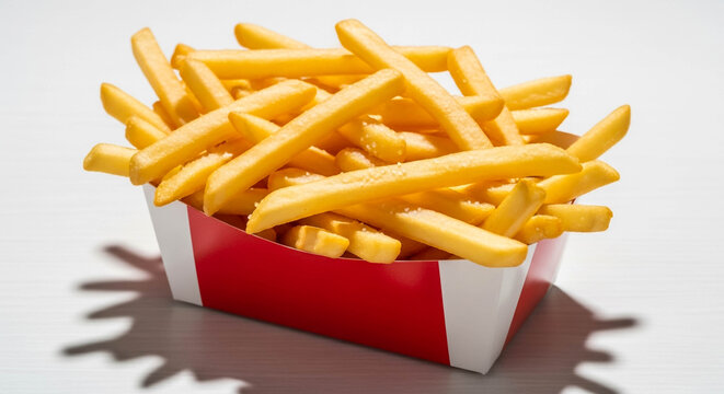 rench Fries in White Paper Container on White Surface