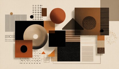 Abstract geometric shapes in muted tones