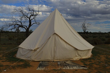camping tent in the desert