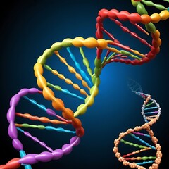 DNA double helix, a complex molecule that carries genetic information.