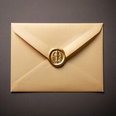 Envelope with golden wax seal