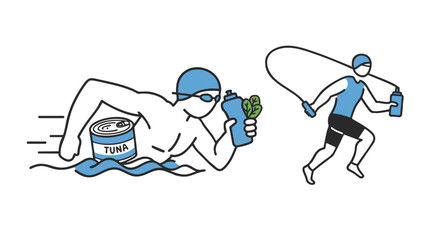 Healthy Lifestyle Swimming, Running, and Nutrition