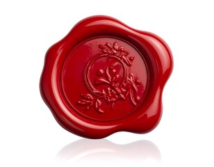 Red Wax Seal with Design.