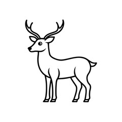 Obraz premium Outline drawing of deer on transparent background