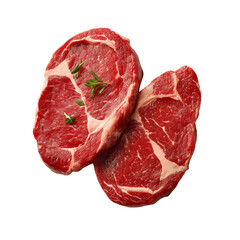Fototapeta premium Raw ribeye steaks isolated on white background