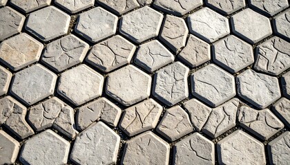 Gray hexagon paving stones