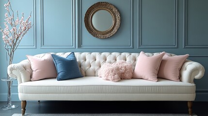 Use soft, muted tones such as cream, pale gray, white, soft blues, and blush pinks. --ar 16:9 --stylize 750 --v 6.1 Job ID: 73e92885-ab36-455c-91ba-23ef6ac572e7