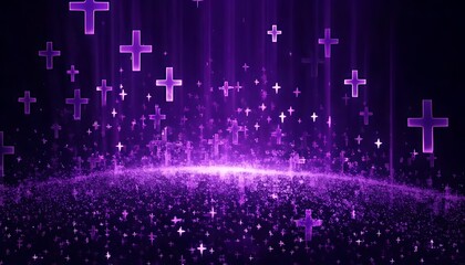 Abstract purple background with many crosses