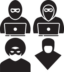 Thief Criminal Robber Icon Vector Illustration on White Background