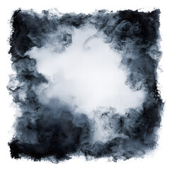 Ink in water abstract frame isolated on transparent background