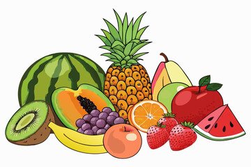 Tropical Fresh Fruit Vector Illustration Collection