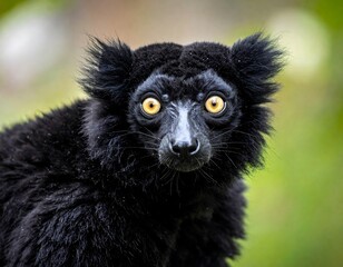 Fototapeta premium Close-up of a black lemur