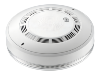 Smoke detector isolated on transparent background
