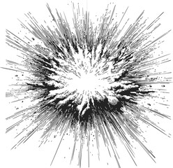 Obraz premium Explosion sketch hand drawn vector, dynamic radial burst lines and debris effect — stock vector