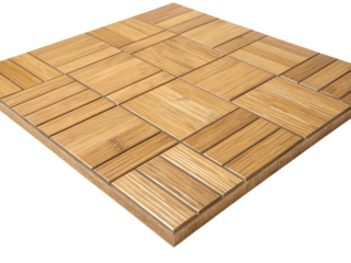 Bamboo tile isolated on transparent background, top view