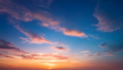 Obraz premium Background Of Sunrise Sky With Soft Clouds Colorful Dawn Sky