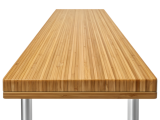Bamboo table isolated on transparent background, top view