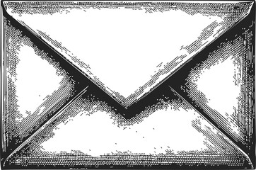 Envelope sketch hand drawn vintage style with detailed crosshatch shading — stock vector