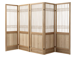 Folding screen isolated on transparent background, interior decor