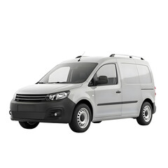 White delivery car mockup isolated on a transparent background