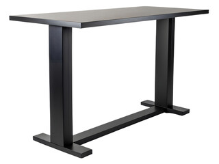 Black metal table isolated on transparent background