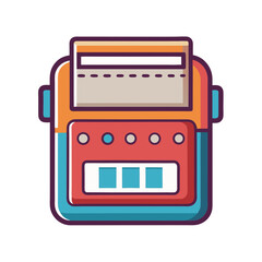 Modern credit card reader machine with stylized design and payment options