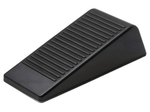 Black rubber door stop isolated on transparent background