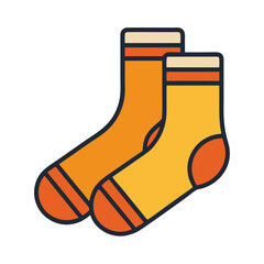 Two cozy socks featuring warm colors and striped accents