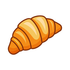 Crispy golden croissant pastry illustration on a white background