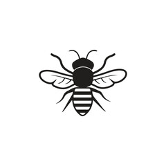 Minimalist Black Bee Icon