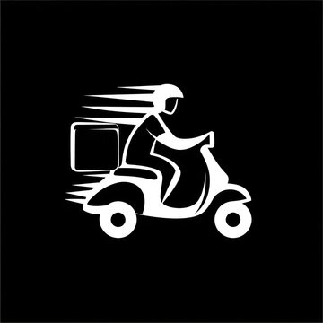 Delivery person on scooter