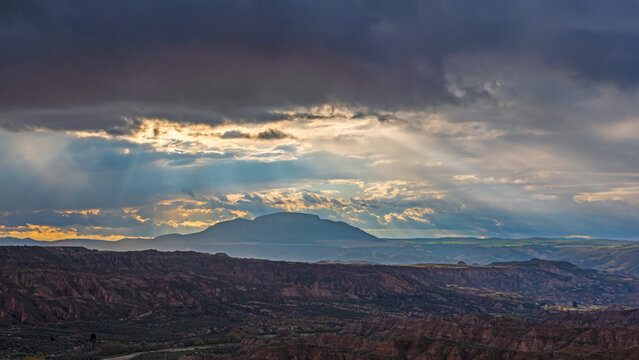 Sunset in the Fardes River Valley, Granada