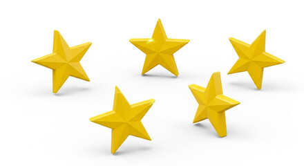 Fototapeta premium Random 3d stars isolated on white background