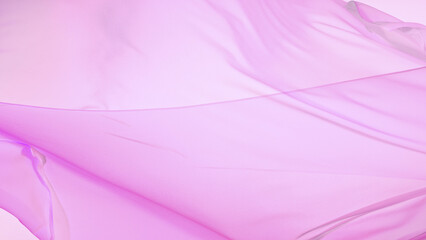 Smooth elegant colorful transparent cloth separated on white background.