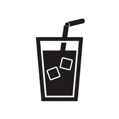 Obraz premium Glass of iced drink icon