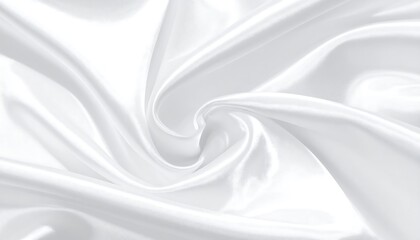 Obraz premium Smooth, flowing white fabric drapes in elegant folds, showcasing a luxurious texture.