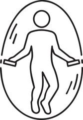 Jump Rope Icon – Skipping Exercise Silhouette for Fitness, Cardio, and Training